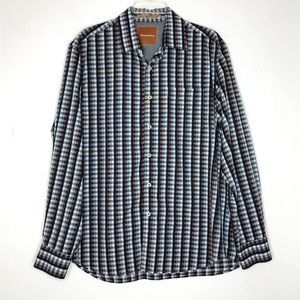 Tommy Bahama Plaid Long Sleeve Button Down Shirt Large